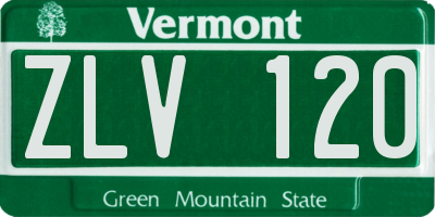 VT license plate ZLV120