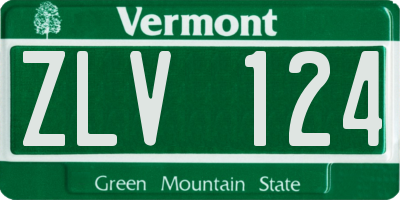 VT license plate ZLV124