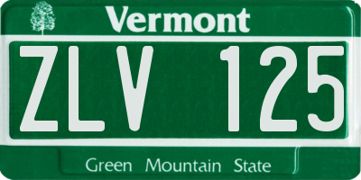 VT license plate ZLV125