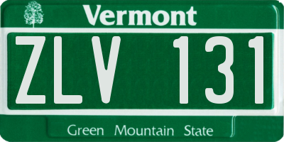 VT license plate ZLV131