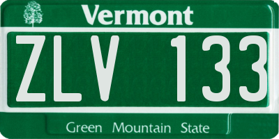 VT license plate ZLV133