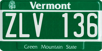 VT license plate ZLV136