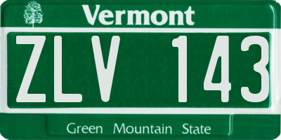 VT license plate ZLV143