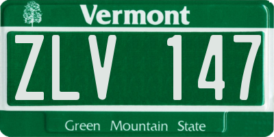 VT license plate ZLV147