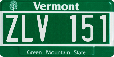 VT license plate ZLV151
