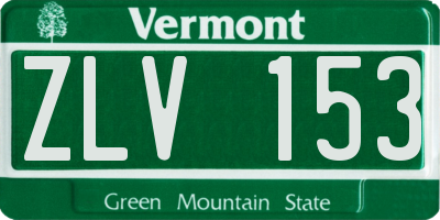 VT license plate ZLV153
