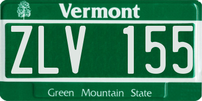 VT license plate ZLV155
