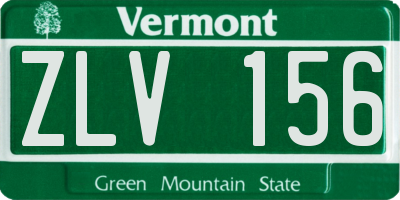 VT license plate ZLV156