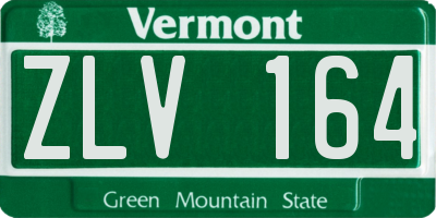 VT license plate ZLV164