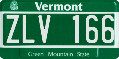 VT license plate ZLV166
