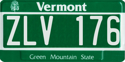 VT license plate ZLV176