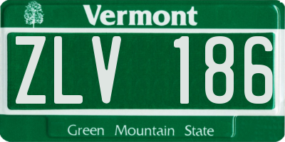 VT license plate ZLV186