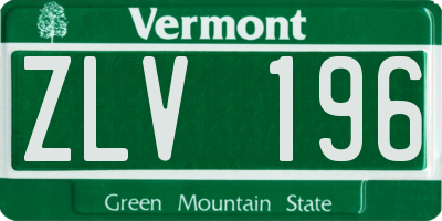 VT license plate ZLV196