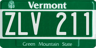 VT license plate ZLV211