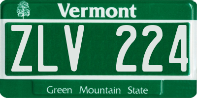 VT license plate ZLV224
