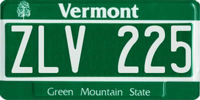 VT license plate ZLV225