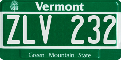 VT license plate ZLV232