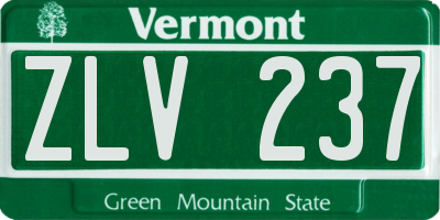 VT license plate ZLV237