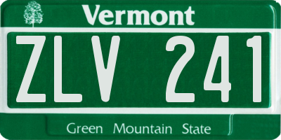 VT license plate ZLV241