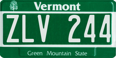 VT license plate ZLV244