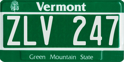 VT license plate ZLV247