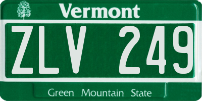 VT license plate ZLV249
