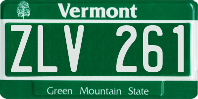 VT license plate ZLV261
