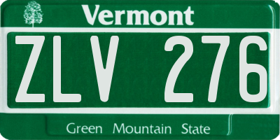 VT license plate ZLV276
