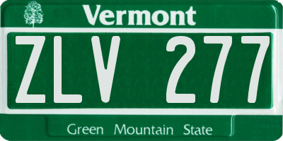 VT license plate ZLV277