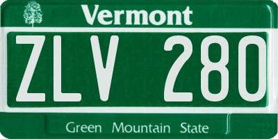 VT license plate ZLV280