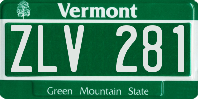VT license plate ZLV281