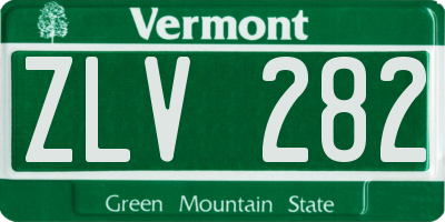 VT license plate ZLV282