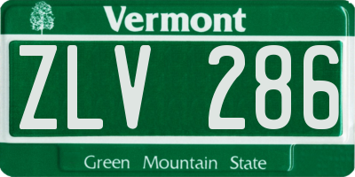 VT license plate ZLV286