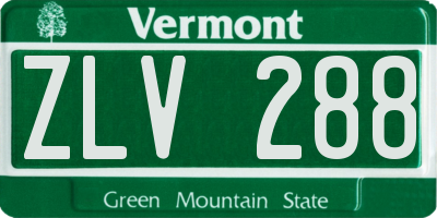 VT license plate ZLV288