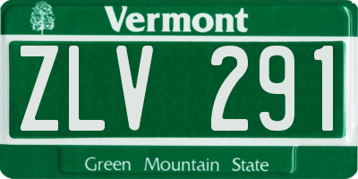 VT license plate ZLV291