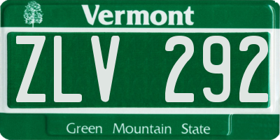 VT license plate ZLV292