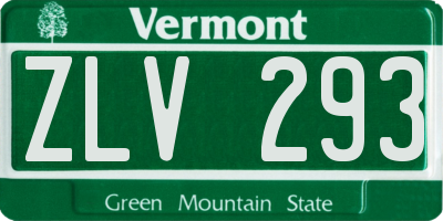 VT license plate ZLV293