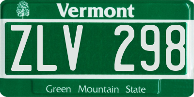 VT license plate ZLV298