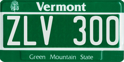 VT license plate ZLV300