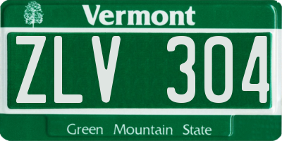 VT license plate ZLV304