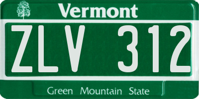 VT license plate ZLV312