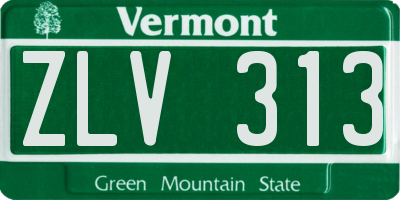 VT license plate ZLV313