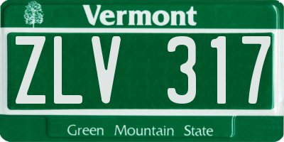 VT license plate ZLV317