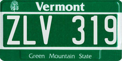 VT license plate ZLV319