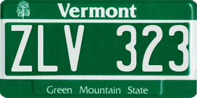 VT license plate ZLV323