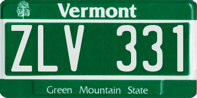 VT license plate ZLV331