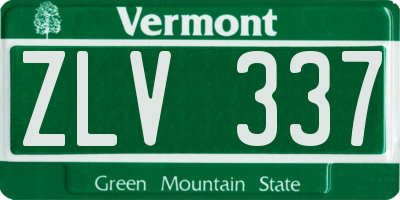 VT license plate ZLV337