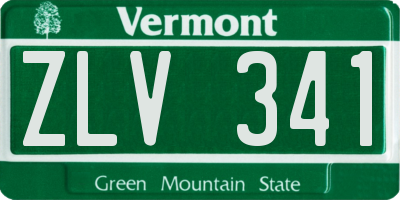 VT license plate ZLV341