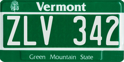 VT license plate ZLV342