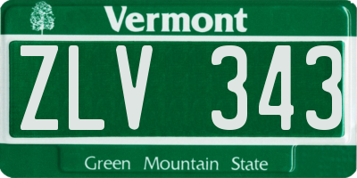 VT license plate ZLV343
